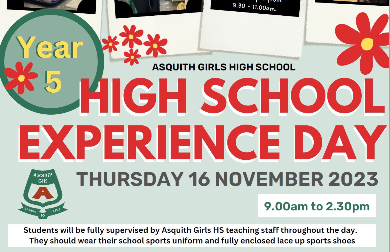 Year 5 High School Experience Day - Asquith Girls High School